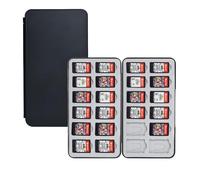 CALLYSONIC Carte de Jeu Aufbewahrungs Box für Switch & Switch OLED & Lite, Spiele Aufbewahrungsbox Schwarz, Tragbar Speicherkartenhalter mit 24 emplacements pour Cartes de Jeu, Magnetverschluss, Noir
