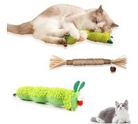 CALLYSONIC Jouet pour chat - En bâtonnets de ver et d'herbe à chat - Résistant aux rayures et aux morsures - Jouet pour le soin des dents du chat, taquiner et lutter contre la mauvaise haleine - Pour
