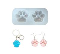 CALLYSONIC Lot de 2 moules en résine époxy, en silicone, en résine époxy, moule en silicone, chat, pendentif en silicone, mini bricolage, bijoux, boucles d'oreilles, pendentifs, décoration