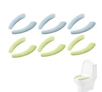 CALLYSONIC Lot de 6 housses de siège de toilette douces et absorbantes lavables pour toutes les toilettes (bleu)