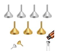 CALLYSONIC Lot de 7 mini entonnoirs en métal - Petit entonnoir de remplissage pour transvaser et remplir des liquides, des parfums, des huiles essentielles (or-argent-2)