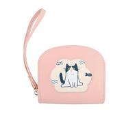 CALLYSONIC Porte-monnaie pour femme - Joli chat - Porte-cartes avec fermeture éclair - Petit portefeuille élégant pour téléphone portable - Porte-monnaie pour enfant - Pour la fête des mères, un