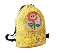 CALLYSONIC Sac de natation pour enfant - Sac de sport sec et humide - Avec cordon de serrage - Sac de gym - Pour fille et garçon - Avec compartiment à chaussures séparé - Jaune
