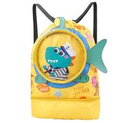 CALLYSONIC Sac de natation pour enfants, grande capacité et cordon de serrage, sac à dos de natation avec séparation sèche et humide, sac de natation étanche dessin animé