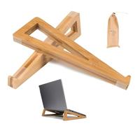 CALLYSONIC Support en bois pour ordinateur portable de 10 à 17 pouces, avec ventilation, rehausseur pour ordinateur portable, accessoires de bureau (couleur bois)