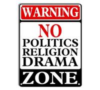 Calm Corner No Chaos Tin Sign 12x8 Inch | Quiet home office plaque keeps heated talk and workplace soap opera out the door