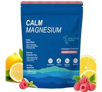 Calm Cortisol Super Drink Paquet de 20 bâtonnets de glycinate de magnésium sans sucre avec ashwagandha, L théanine, vitamine D, limonade framboise et électrolytes