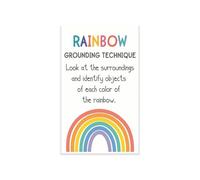Calm Down Poster Rainbow Grounding Technique for Counselor Office Therapist Classroom Decor Anxiety Coping Skills 5 Senses Grounding SEL Wall Art(Framed,12x18inch(30x45cm))