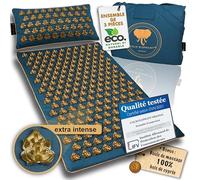 CALM ELEPHANT ORIGINAL Tapis Acupression 3 Pièces MANDALA PRO ECO avec Coussins Nuque et Lombaire, Tapis Pieds, Sac - Fonction Chauffante, Tapis de Massage Complet pour Soulagement Douleur et Stress