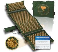 CALM ELEPHANT ORIGINAL Tapis Acupression GENUINE XXL 5 Pièces avec Coussins Nuque et Lombaire, Tapis Pieds, Sac - Fonction Chauffante, Tapis de Massage Complet pour Soulagement Douleur et Stress