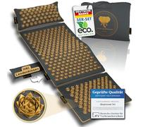 CALM ELEPHANT ORIGINAL XXL Tapis Acupression GENUINE 5 pièces avec Coussin Ergonomique, Coussin Lombaire, Tapis Pieds, Sac - Soulage Dos, Cou & Épaules, Réduit le Stress, Méditation, Gris