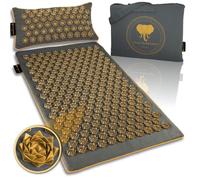 CALM ELEPHANT XL Tapis Acupression, 3 Pièces pour Détente et Massage, gris | Tapis Champ de Fleurs, Soulagement Dos Cou et Épaules, Réflexologie, Anti-Stress, Méditation, Fonction Chauffante et Sac