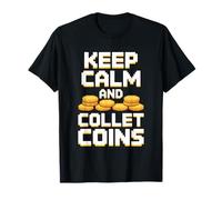 Calm Gamer Coin Collector Pixel T-Shirt
