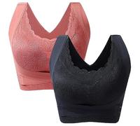 CALM72 ANGELTRAP Lymphvité et Mise en Forme et Soutien-Gorge de Levage Puissant, Soutien-Gorge lymphatique, Soutien-Gorge de Drainage lymphatique (XXXL,Black-Pink)