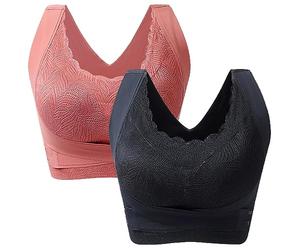 CALM72 ANGELTRAP Lymphvité et Mise en Forme et Soutien-Gorge de Levage Puissant, Soutien-Gorge lymphatique, Soutien-Gorge de Drainage lymphatique (XXXL,Black-Pink)