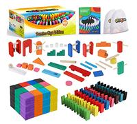 Calmado - 1000pcs Pierres Domino/Dominos en Bois Domino Party Edition XXL Ensemble + Sac + Livret + Accessoires