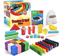 Calmado - 450pcs Pierres Domino/Dominos en Bois Domino Grand Edition Ensemble + Sac + Livret + Accessoires