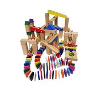 calmado - Circuit de Billes en Bois 200 Pièces - Piste de Billes à Construire pour Enfants - Jeu de Construction Créatif en Bois avec Sac de Rangement et Instructions