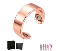 Calmara Bague magnétique en cuivre pur massif réglable avec boîte cadeau, Cuivre, Cuivre