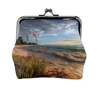 Calme Scène côtière - Porte-monnaie compact pour femme avec serrure imperméable pour cadeaux de voyage, Noir , Taille unique, Sac à dos décontracté