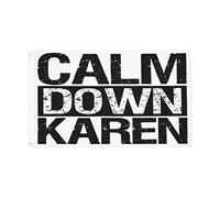 Calme-Toi Karen ! (Dicton Karen) Drapeaux Décoratif Garden Flag Résistant Aux Intempéries Drapeau De Jardin Pour Balcon Cour Vacances 90X150Cm