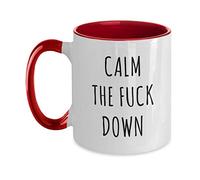 Calmez-Vous, Putain De Grossièretés Tasse À Café Drôle Tasses Céramique Tasse 330Ml Pour Ami Femme Thé