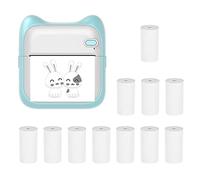 CalmGeek Mini imprimante photo de poche portable thermique 203 dpi Connexion BT sans fil pour étiquette d'image DIY liste meno notes journal reçu papier imprimante instantanée autocollant avec 11