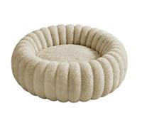 Calming Dog Bed - Round Donut Plush Pet Bed Securely On The Floor | Raised Soft Bolster Edges | Comfort Cushion For Small And Medium Dogs Cats Puppies Indoor Sleeping Resting And Loungin