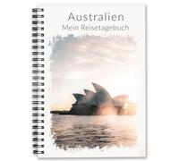 Calmondo Carnet de voyage Australie - Journal interactif - Planificateur de voyage - Cadeau de voyage personnalisé pour le travail et les voyages - Semestre à l'étranger etc. - Format A5 pour 3