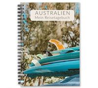 Calmondo Carnet de voyage Australie Journal intime | Planificateur de voyage interactif | Cadeau de voyage personnalisé pour le surf, le travail et les voyages, les semestres à l'étranger etc. |