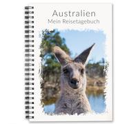 Calmondo Journal de voyage Australie Cadeau pour semestre à l'étranger Travail & Voyage ou Voyage | Journal de pleine conscience interactif individuel avec planification de voyage | Format A5 | Pour 3