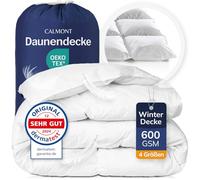 CALMONT - Couette en duvet I Couette en duvet 200 x 200 | 100 % plumes et duvet extra doux | Testé par un médecin pour les personnes allergiques | Oeko-Tex (200 x 200 cm, couette d'hiver chaude)