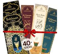 Calmveda Bâtons d'encens Arabian Oud Bakhoor - بخور اماراتي (3 variantes, 42 unités) Encens arabe profond et chaleureux comme Al Nasaem, Hoor Alain et Al Raheeb Oud Bukhoor | Cadeaux islamiques