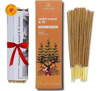 Calmveda Bâtons d'encens de Noël en cèdre baumier - (80 bâtons parfumés), sans Charbon, fabriqués à partir de Fleurs recyclées | comme des bâtons d'encens pour Sapin de Noël fraîchement coupés