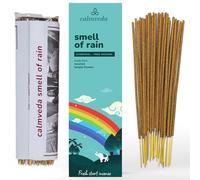 CALMVEDA Encens Pluie Fraîche Terre - (80 batonnets encens Naturel) Naturel sans Charbon, Fabriqués À Partir De Fleurs Recyclées | Parfum Petrichor de Terre Mouillée pour Méditation, Cadeau Relaxant