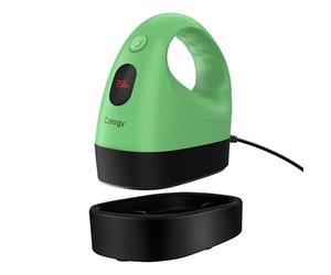 Calogy Mini Presse à Chaud, Machine Impression Textile Petit, Portable Mini Fer avec Affichage LED, 3 Niveaux Contrôle de la Température, Base Sécurité Isolée pour Tee Shirt, Casquett（Pomélo Vert）