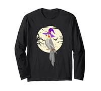 Calopsitte Oiseau Sorcière Chapeau Amusant Halloween Animal Lover Scary Manche Longue