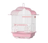 Calopsittes Cage à Oiseaux Maison Villa à Oiseaux Tiroir Châssis Ports d'extension Poignée Calopsittes Perruches ondulées Moineaux de Java(Pink,Petit)