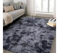 Calore Grand Tapis Pelucheux à Poils Longs - Grand Tapis Doux et Confortable pour Salon, Chambre à Coucher, Chambre d'enfant - pour décoration d'intérieur (Gris Noir, 120 x 160 cm