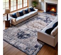 Calore Tapis Chambre Vintage, Tapis Salon Modernes Doux à Poils Courts pour Chambre à Coucher, Salon, Salle à Manger, Antidérapant Tapis Traditionnels (Rétro-Bleu Marine, 200 * 250)