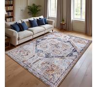 Calore Tapis Chambre Vintage, Tapis Salon Modernes Doux à Poils Courts pour Chambre à Coucher, Salon, Salle à Manger, Antidérapant Tapis Traditionnels (Rétro-Bleu Marine, 120 * 160)