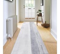 Calore Tapis de Cuisine antidérapant Lavable Tapis Cuisine Long Doux Gris Tapis Cuisine Devant evier pour Chambre à Coucher couloirs Salon Cuisine (Gris/Bleu Clair, 60 x 120 cm)