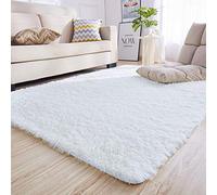 Calore Tapis de Salon Moderne Shaggy Confortable pour Chambre et Intérieur (Blanc, 120 x 160 cm)