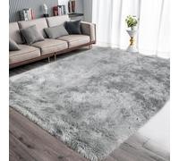 Calore Tapis de Salon Shaggy Moderne Interieur Confortable Maison Tapis de Sol (Gris Blanc, 120 x 160 cm)