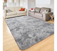 Calore Tapis de Salon Shaggy Moderne Interieur Confortable Maison Tapis de Sol (Gris Blanc, 160 x 230 cm)