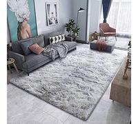 Calore Tapis de Salon Shaggy Moderne Interieur Confortable Maison Tapis de Sol (Gris Blanc, 200 x 300 cm)