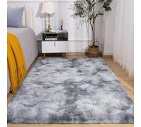 Calore Tapis de Salon Shaggy Moderne Interieur Confortable Maison Tapis de Sol (Gris Blanc, 80 x 120 cm)