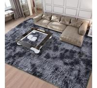 Calore Tapis de Salon Shaggy Moderne Interieur Confortable Maison Tapis de Sol (Gris Noir, 200 x 250 cm)