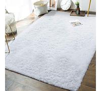 Calore Tapis de Salon Tapis pour Chambre Tapis Shaggy Tapis Moderne Interieur Tapis de Sol Shaggy Confortable (Blanc, 160 x 230 cm)