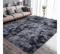 Calore Tapis de Salon Tapis Shaggy Tapis Chambre Tapis Moderne Interieur Confortable Maison Tapis de Sol (Gris Noir, 160 x 200 cm)